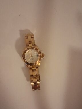 Invicta Gold-Tone Women's Bracelet Watch with Mother-of-Pearl Dial